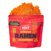 HOXY front pouch showing hot & spicy chicken flavor and resealable benefit