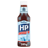 HP Sauce original front packaging showing twin 285g bottles for pantry convenience
