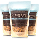 Hudson Henry front packaging highlighting maple pecan coconut flavor and clean ingredients
