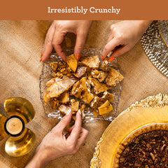 Hudson Pecan Company brittle beside a ruler showing portion size and scale
