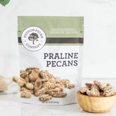 Hudson Pecan Company front packaging showing resealable 8 oz pouch and brand