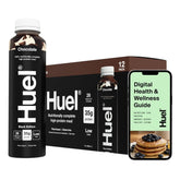 Huel Black Edition front bottle showing label and convenience benefit