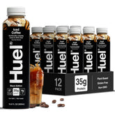 Huel bottle front view showing branding and ready-to-drink convenience