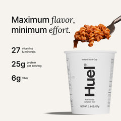 Huel Cajun Pasta close-up of pasta and sauce highlighting texture and flavor
