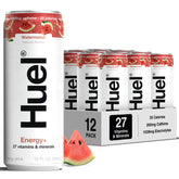 Huel Energy+ Watermelon front can showing branding and calories benefit