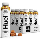 Huel ready-to-drink front bottle showing branding and flavor for quick identification and convenience