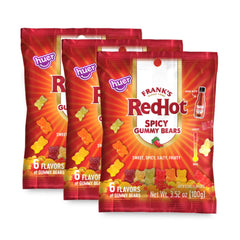 HUER Frank's RedHot front packaging showing bold branding and three bags