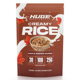Huge Supplements front packaging showing Maple Brown Sugar flavor and 30 servings benefit