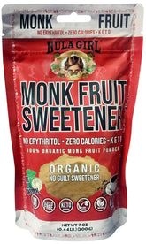 Hula Girl front pouch showing brand and organic monk fruit benefit