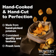 HUNTER'S Gourmet close-up of chip texture highlighting handcut crispness benefit