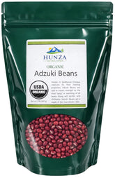 Hunza Organic Adzuki Beans front pouch showing packaging and convenience