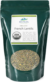 Hunza Natural Foods front pouch showing 2 lb bag and branding benefits