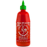 HUY FONG FOODS bottle front view showing Rooster logo and 17 oz label, clear benefit: recognizable classic