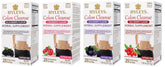 HYLEYS front packaging showing four berry flavors and box benefits