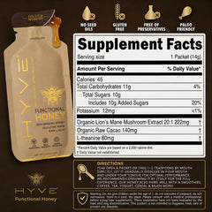 HYVE Mind packet opened on a spoon ready to mix for quick use