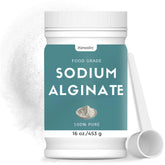 Hznxolrc front packaging of 16 oz sodium alginate showing label and net weight benefit