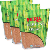 Iberia turbinado front packaging showing three 2 lb bags for pantry convenience