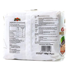 Ibumie noodle block with separate seasoning sachets laid out for easy preparation