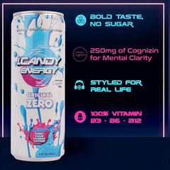 I.CANDY Energy open can top view ready to drink, offering convenient portable refreshment