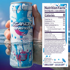 I.CANDY Energy close-up of side label highlighting Cognizin citicoline and B vitamins