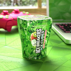 Ice Breakers bottle sitting in car cupholder for convenient on-the-go freshness
