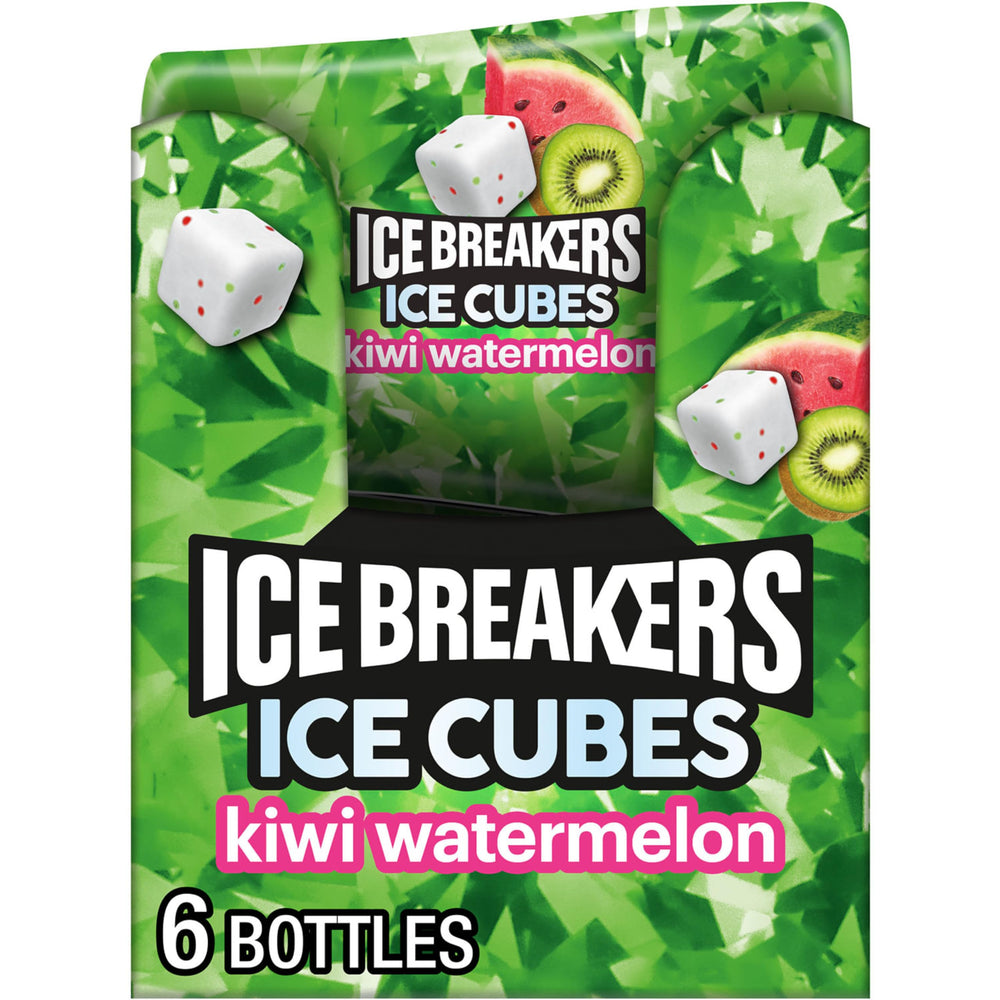 Ice Breakers front packaging showing kiwi watermelon bottles and brand freshness