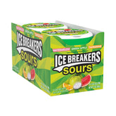 Ice Breakers tin front view showing branding and compact size for quick access