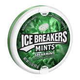 Ice Breakers front packaging showing spearmint pucks and brand benefits