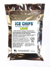 ICE CHIPS front pouch showing lemon flavor and resealable bag for convenience