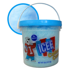 ICEE front bucket showing blue-raspberry cotton candy and brand appeal