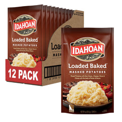 Idahoan front packaging showing brand and loaded baked flavor ready