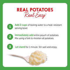 Idahoan prepared bowl of mashed potatoes showcasing creamy texture and ready-to-serve appeal