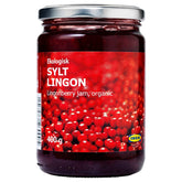 IKEA Sylt Lingon front jar view showing label and vibrant preserves for quick identification