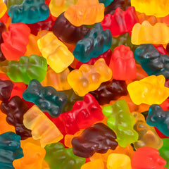 ILIKE! front packaging of 2 lb gummy bears showing colorful bag and weight benefit