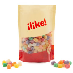 ILIKE! arranged gum drops showing cinnamon, anise, mint and clove variety