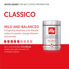 close-up of illy Classico whole beans showing texture and roast color, suggests aroma