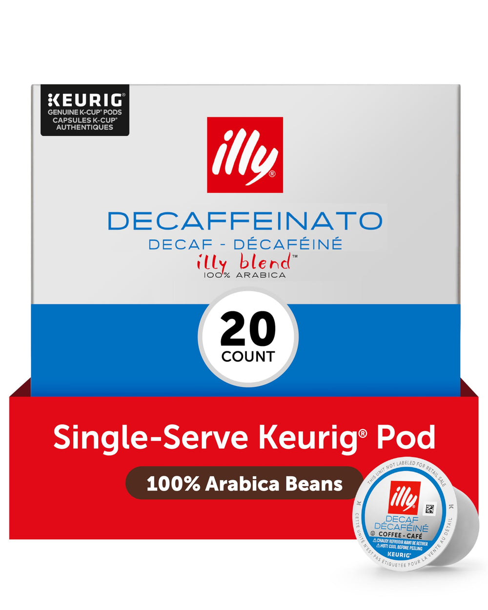 illy front packaging showing Classico decaf and clear branding benefit consistency