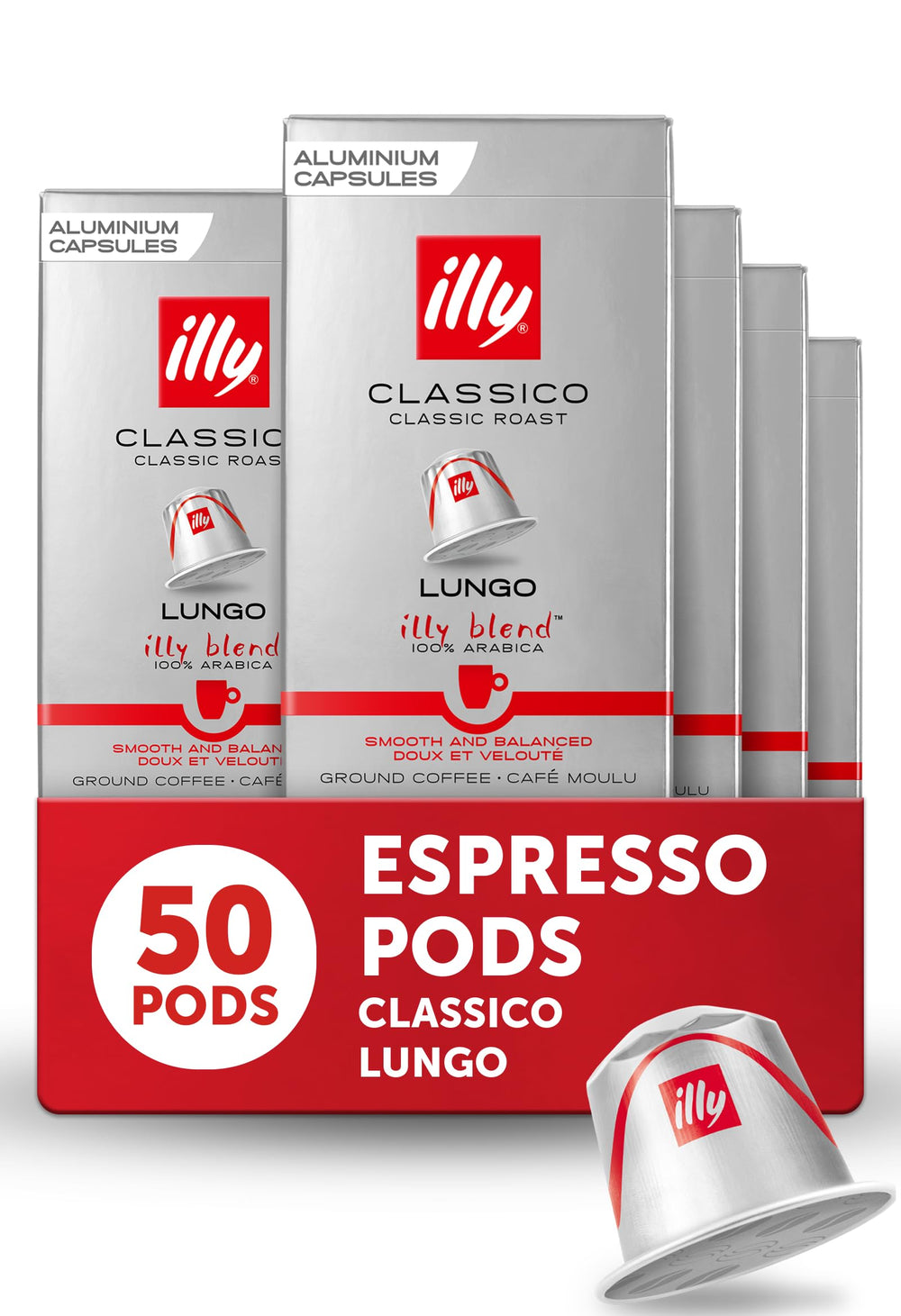 illy front packaging showing 10-count box and brand clarity, preserves freshness
