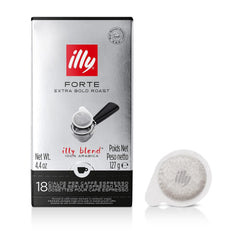 illy box of E.S.E. Forte pods showing front packaging and brand clarity