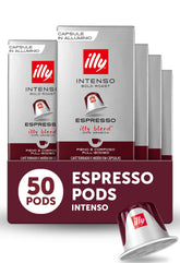 illy front packaging showing five 10-count boxes and product branding for clarity