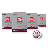 illy front packaging showing 20-count 4-pack and bold branding for convenience