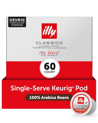 illy front packaging showing 6-pack of 10-count pods, convenient storage benefit