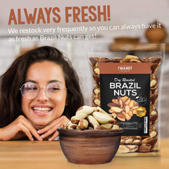 I'm A Nut chopped Brazil nuts on cutting board for baking, demonstrates use