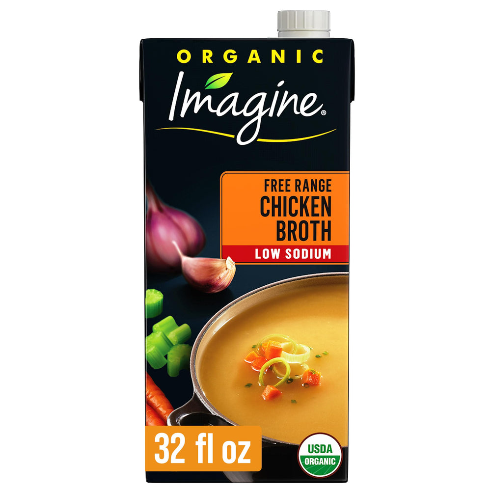 Imagine front packaging showing six 32 fl oz cartons and clear branding benefit convenience