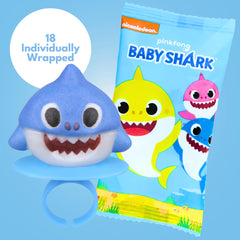 Close-up of a Baby Shark lollipop ring by Imaginings 3 showing molded candy detail and kid-safe design
