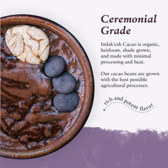 Imlak'esh Organics scoop adding powder to smoothie bowl for rich flavor