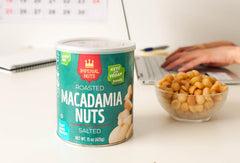 Imperial Nuts texture detail of oil-roasted surface showing crisp, buttery interior benefit