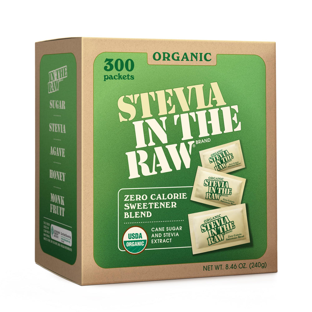 IN THE RAW front box of 300 packets showing product branding and convenience