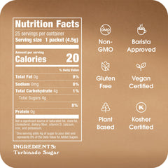 IN THE RAW packet poured into coffee, adds mild caramel flavor and sweetening