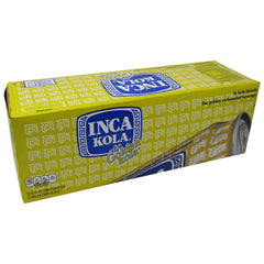 Inca Kola poured in glass with ice highlighting cold refreshment and bright flavor